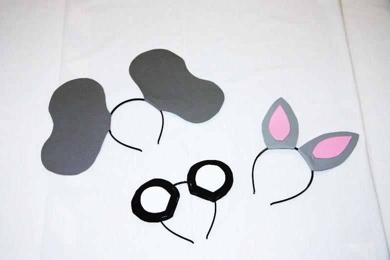 Oreilles en mousse et diadèmes