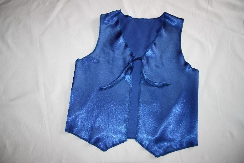Gilets bleus en satin